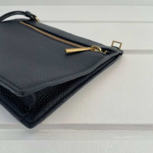 Kate Spade Saturday Women's Zip Closure Black Pebbled Leather Clutch Wristlet - Picture 5 of 11